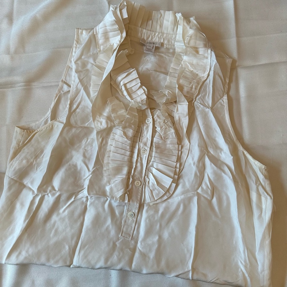 J Crew Cream 100% silk Blouse - excellent condition